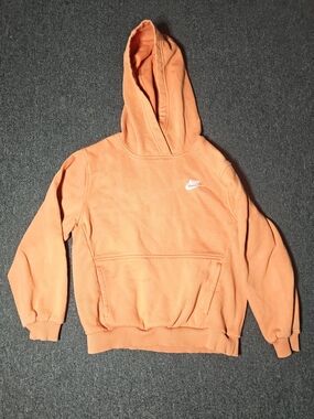 Nike Youth Sweater Size Medium Orange Hoodie Pullover